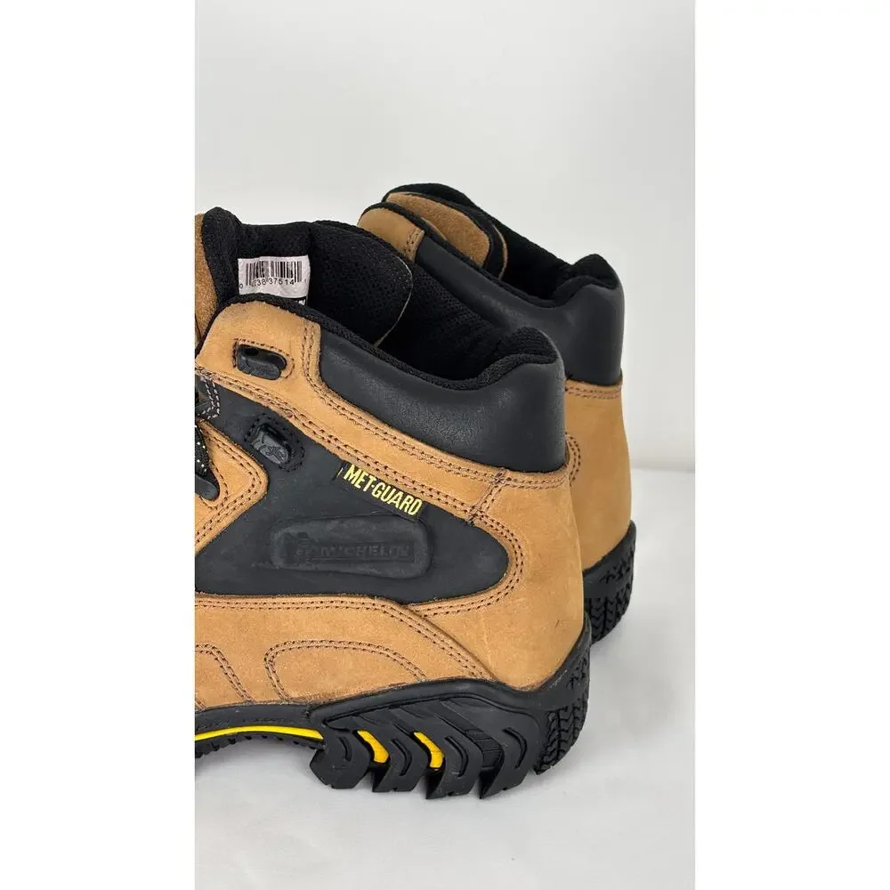 Michelin XPX763 Steel Toe Met Guard Work Boots Mens 9 M Brown Nubuck Leather NWT